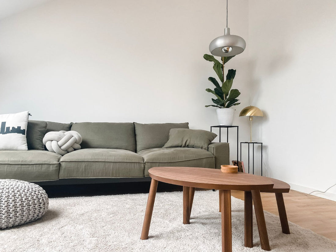 rug placement under couch
