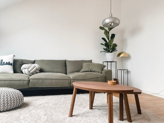 rug placement under couch