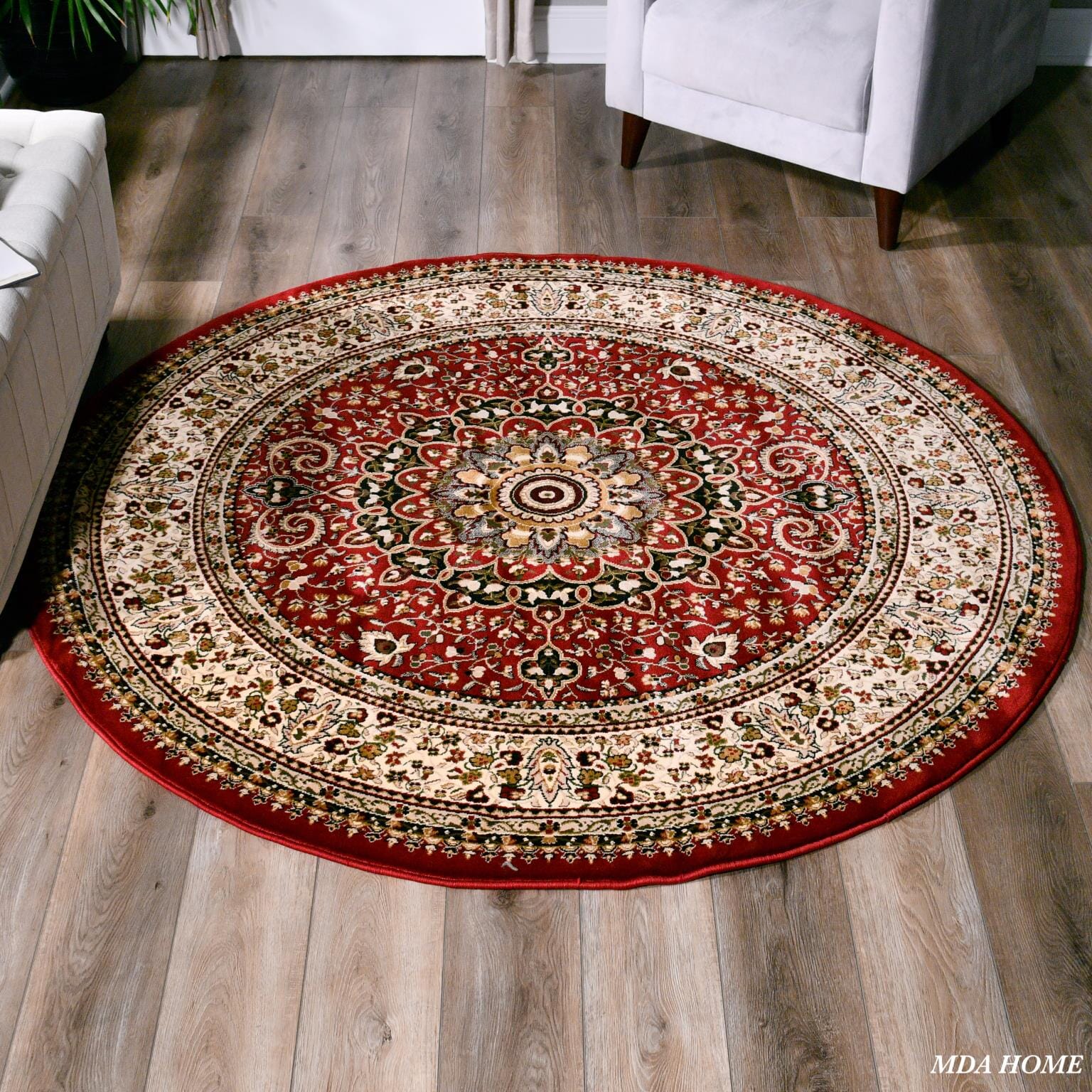 PERSIAN 08 Rug MDA 5 Round Red 